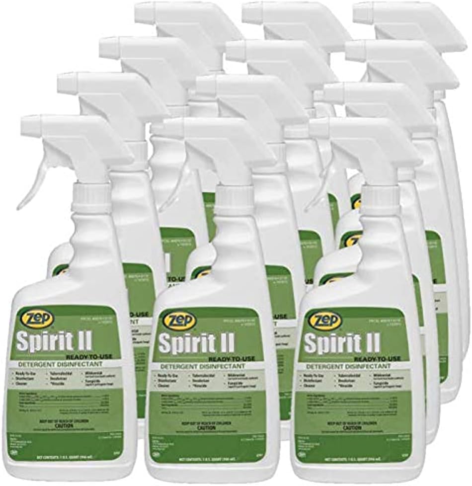 Zep Spirit II Detergent Disinfectant - 32 oz (Case of 12) 67909 - Ready-To-Use