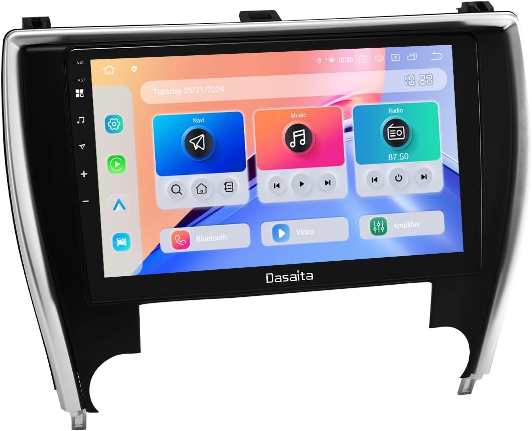 Dasaita 6GB+64GB Car Radio for Toyota Camry 2015-2017, 10.2" QLED Touchscreen, Wireless CarPlay & Android Auto, Android 13 OS, 4G LTE/5G WiFi, GPS Navigation, Fast Boot