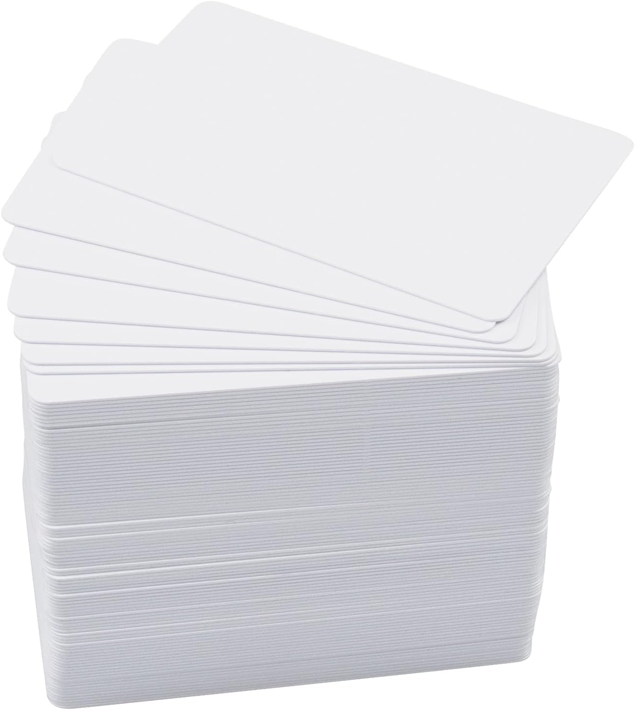 100 Pack Premium Blank PVC Cards, CAETOUNG CR80 30 Mil Graphic Quality White Plastic Cards for Photo ID Badge Printers