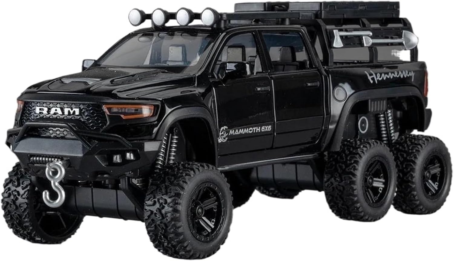 WHYMIRRJ Diecast 1:32 For DODGE RAM 1500 REX Alloy Pickup Car Model Exquisite Scale Vehicle Model Display Collection Souvenirs Present(Black)