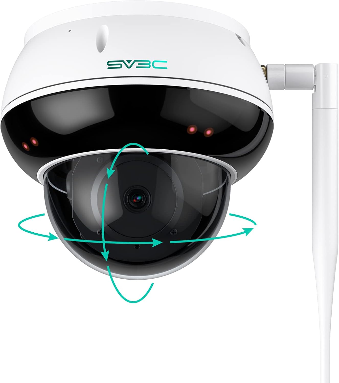 SV3C PTZ Security Camera Outdoor WiFi Dome Camera Indoor 5MP with Auto Tracking Infrared Night Vision 2-Way Audio Motion Detection Wireless IP Cam, RTSP, FTP, SD Card Record, Remotely, 2.4/5 GHz WiFi