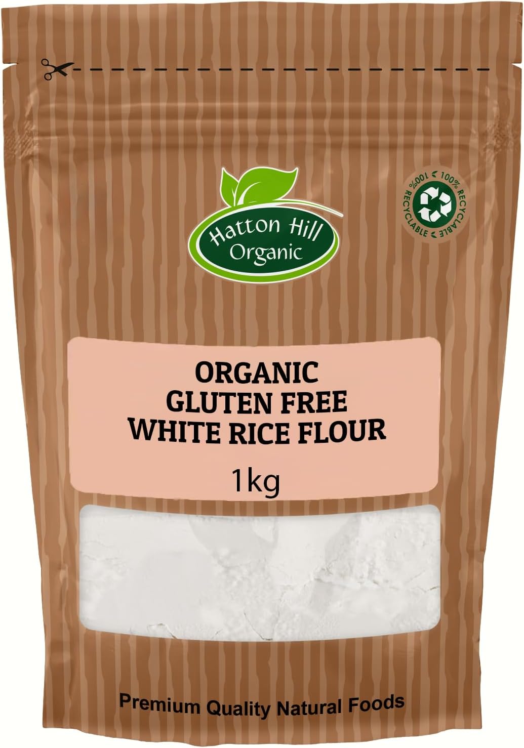 Gluten Free Organic White Rice Flour 1kg by Hatton Hill Organic