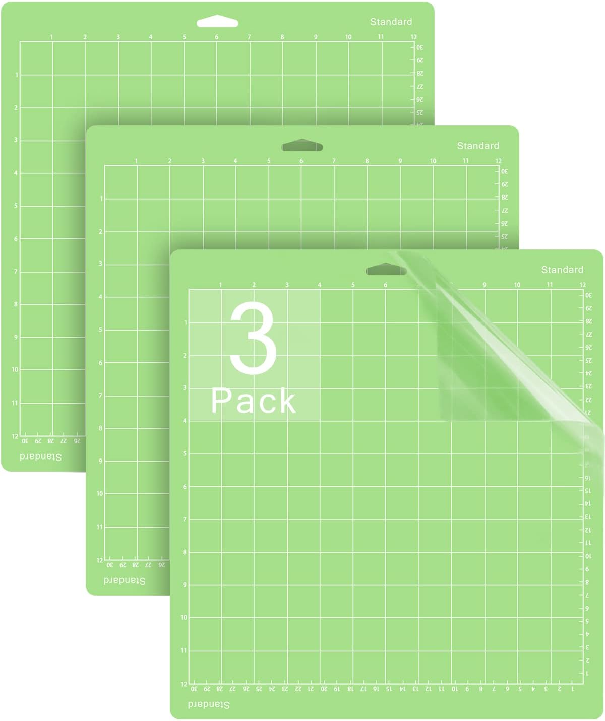 Gwybkq Cutting Mat 12x12 Inch 3 Mats, Compatible With Cricut Explore Air 2/Maker/Maker 3 Adhesive Sticky Standard Green Grip Cutting Mats Replacement Accessories for Crafts