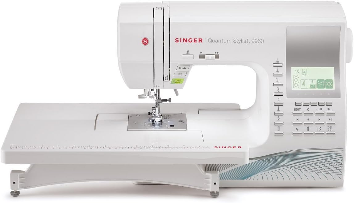 Singer Quantum Stylist 9960, White Sewing Machine with 600 Stitch Patterns