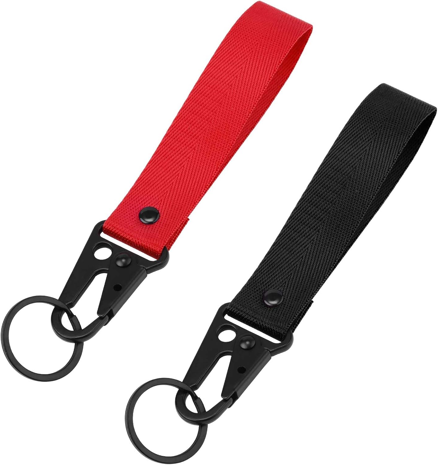 Gosknor 2pcs Motorcycle Keychains, Black & Red Fabric Key Chain Stylish Motorcycle Key Tag Motorcycle Lanyard for Keys Anti-Lost Key Ring for Men Women Cars Motorcycles Bikes