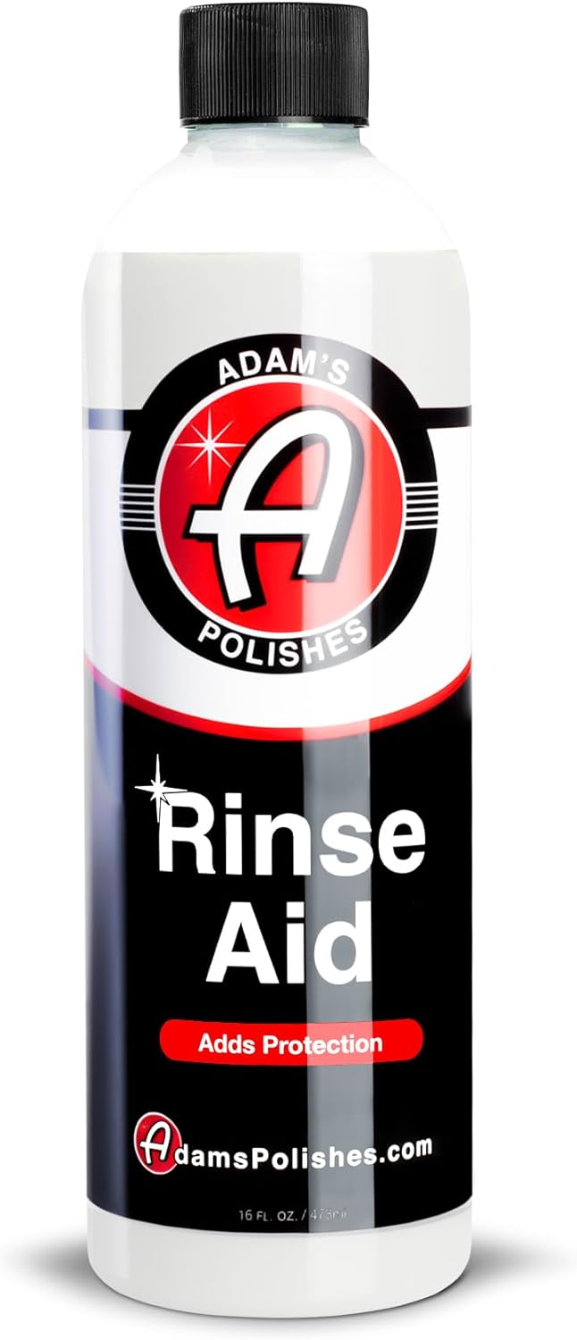 Adam's Polishes Rinse Aid 16oz - Enhances Gloss, Slickness, Color - Use With Foam Gun or Foam Cannon - Ceramic Coating Silica Infused Complete Vehicle Protectant and Exterior Sealant