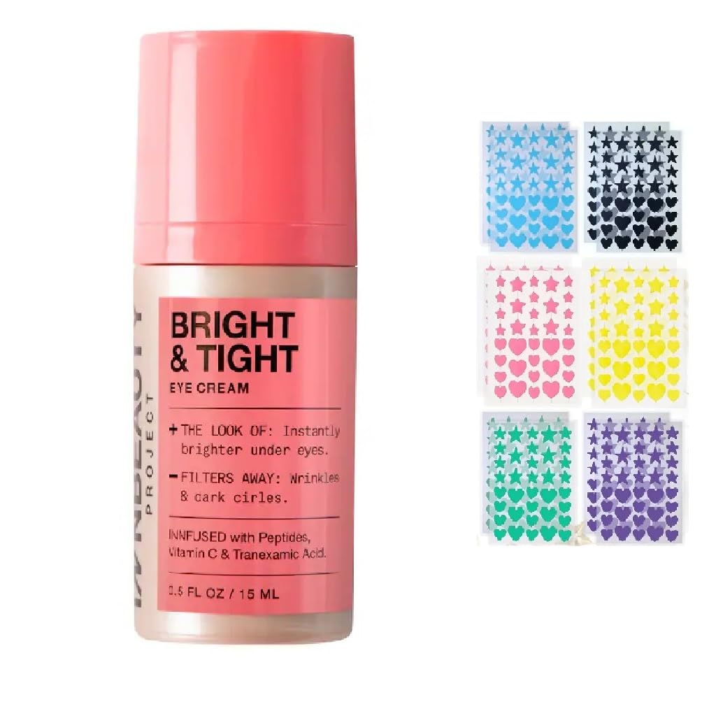 NAPH iNNBEAUTY PROJECT Bright & Tight Dark Circle Firming Eye Cream with Vitamin C & Peptides (0.5 oz / 15 mL) + Bonus Acne Patch (36 Pieces)