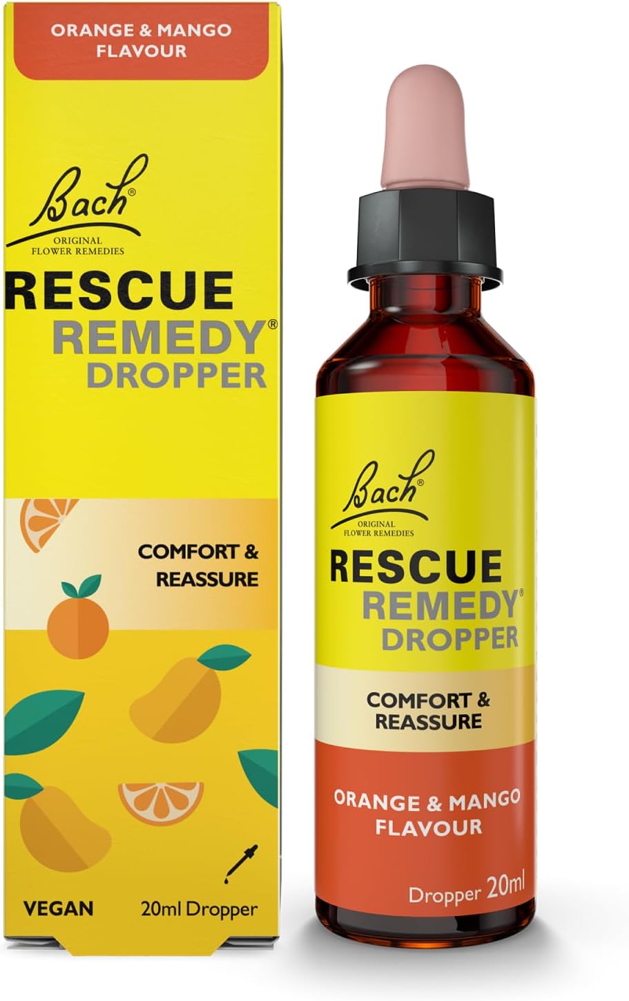Rescue Remedy Orange & Mango Dropper | Daily Support for Stressful Moments | Bach Original Flower Essences | Easy-to-Use 20ml Dropper.