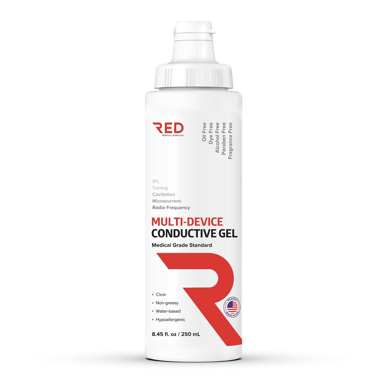 Professional-Grade Ultrasound Gel | Multi-Device Compatible Conductive Gel for Beauty & Skincare Devices | Hydrating, Hypoallergenic, Water-Based, Non-Greasy, Unscented | 8.45 fl oz