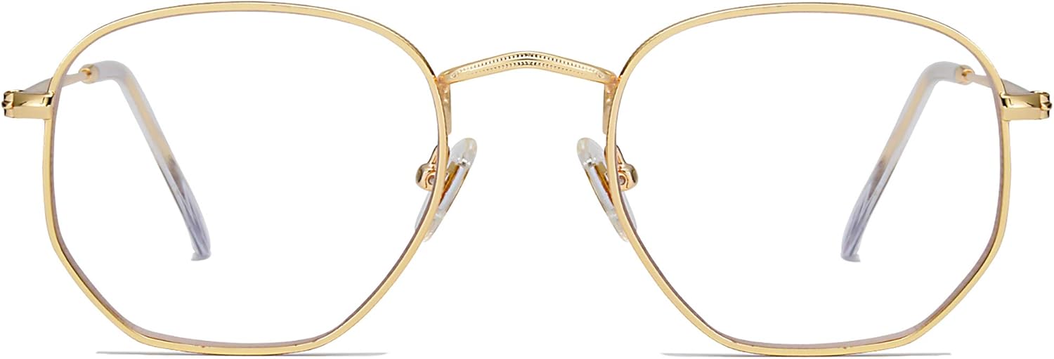 SOJOS Small Blue Light Blocking Glasses Hexagonal Eyeglasses Frame Anti Blue Ray Glasses One and Only SJ5036