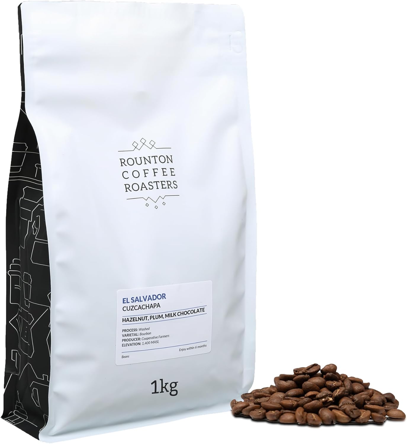Rounton Coffee Roasters | 1kg Central American Coffee Beans | El Salvador Cooperative Cuzcachapa | Roasted in Yorkshire | 100% Arabica | Fresh Espresso Coffee Speacialty Beans