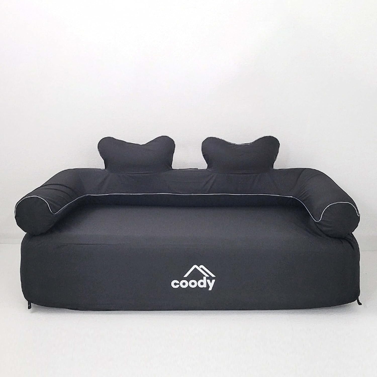 COODY Air Sofa, Inflatable Couch for Home & Outdoor, Blow Up Camping Sofa, Built-in Pump, Portable Folding Couch, Glamping Inflatable Double Chair Movie Loveseat - 61"x32"x32" (Black)