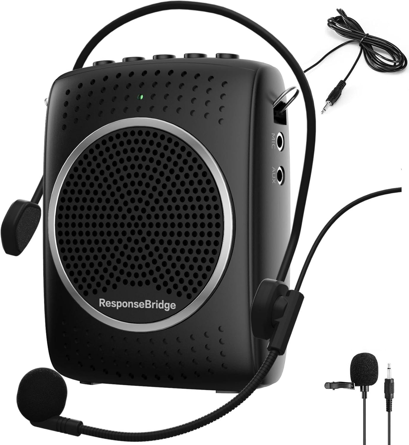 Voice Amplifier for Teachers Personal Lapel Microphone/Wired Microphone Headset - Loudly Rechargeable Portable Microphone with Speaker, 2000mAh Small Pa System with Headset Microphone Classroom ect