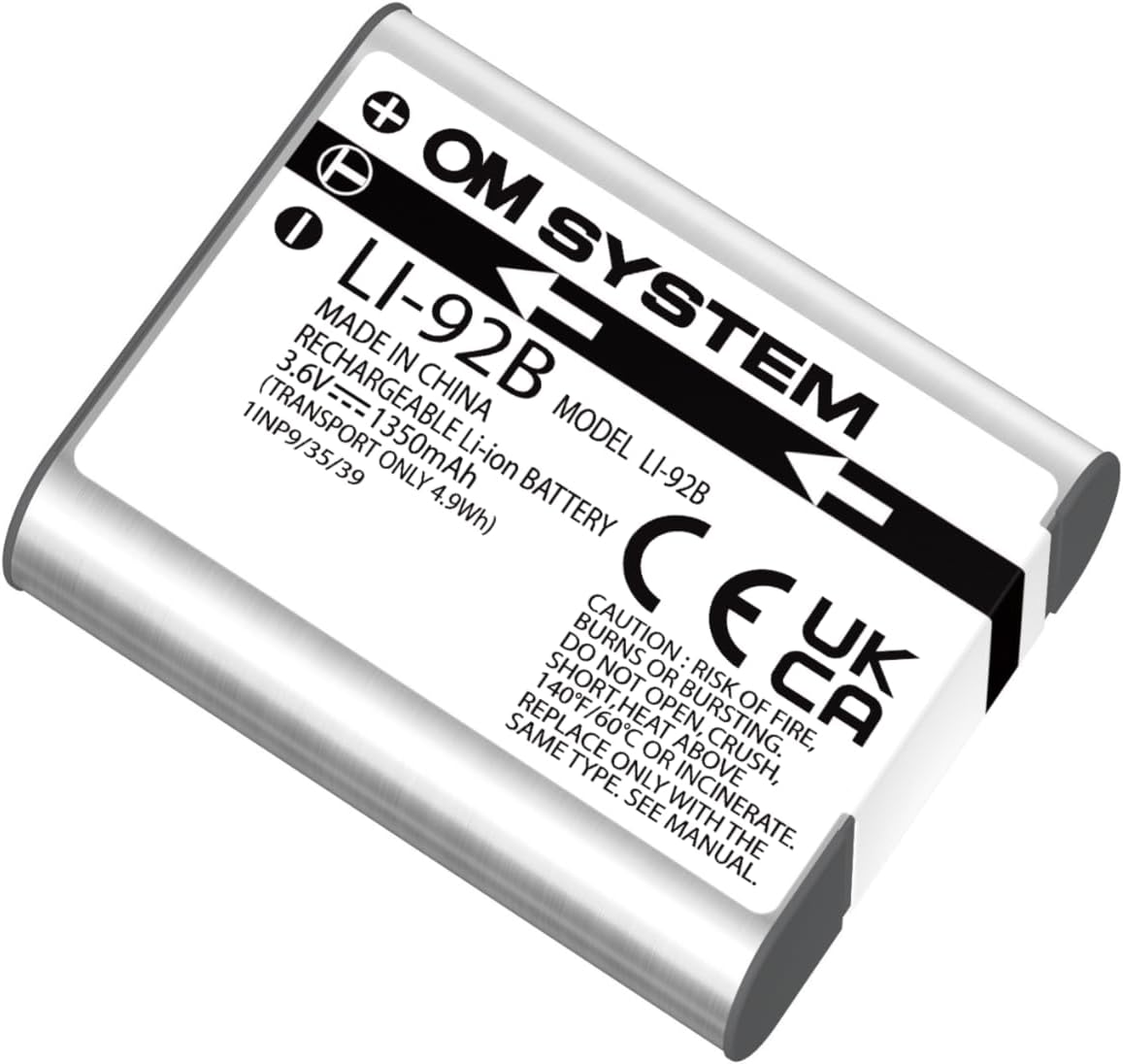 OM System LI-92B Rechargeable Li-Ion Battery for Tough TG-5, Tough TG-6, and Tough TG-7 Cameras