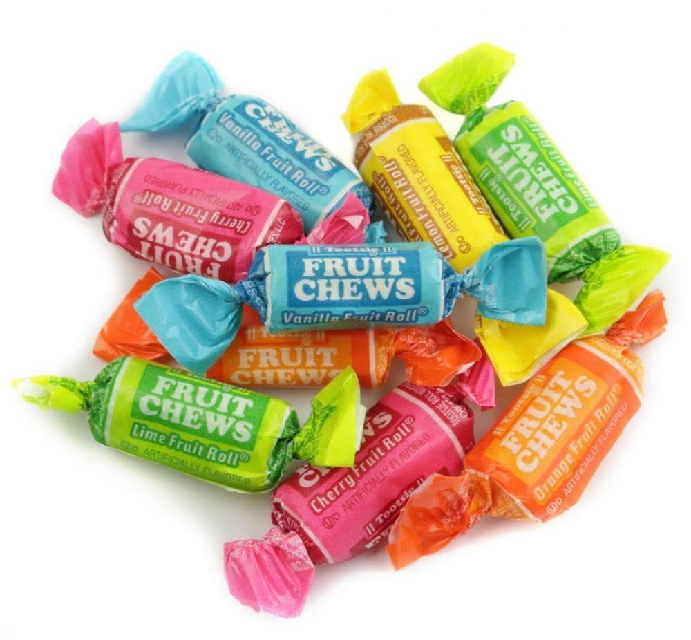 Fruit Chews - 1 Pound Bag - Assorted Candy - Chewy, Fruity and Delicious - Cherry, Lemon, Lime, Orange and Vanilla - QUEEN JAX - Individually Wrapped Candy - Fresh, Mouth Watering and Scrumptious Bulk Candy Bag - Buy In Bulk and Save!
