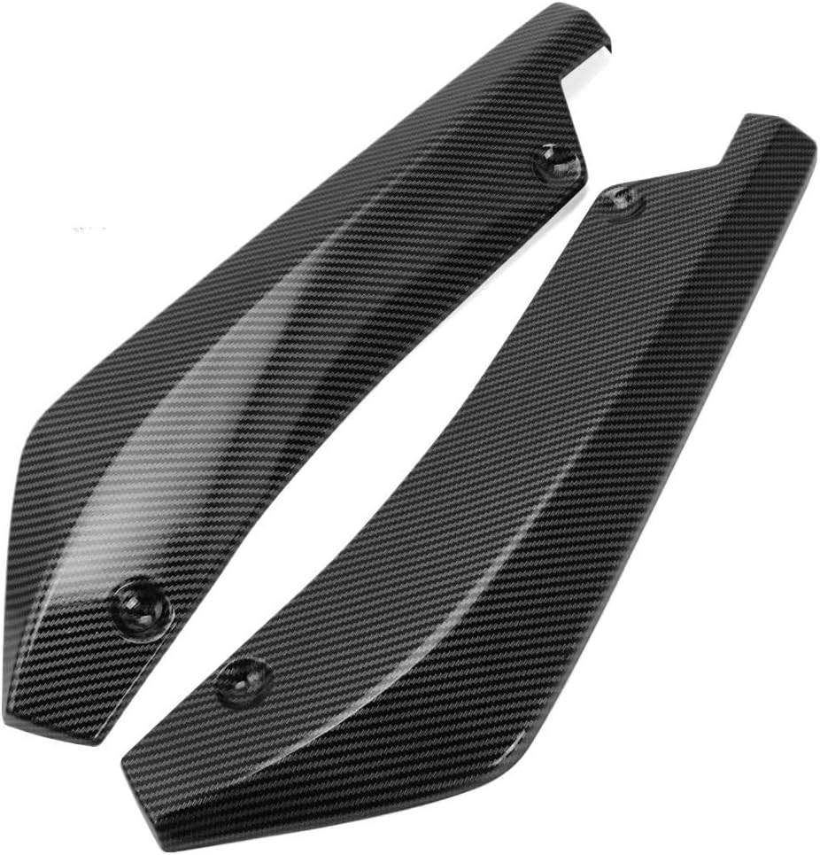 Front Bumper Diffuser For Dodge For Charger For SXT For SRT 2010-2022 Rear Bumper Diffuser Splitter Cover Side Canards Lip Trim Sticker Car Accessories 2PCS(Fiber Look)