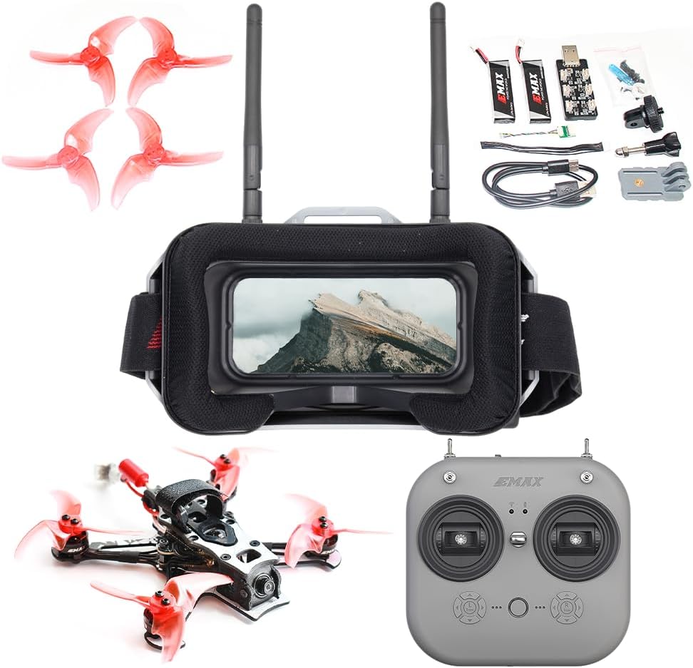 Tinyhawk 3 Freestyle PLUS+ RTF Kit Ready To Fly ELRS Analog FPV Drone Mini Racing Quadcopter Durable Carbon FIber Frame with Controller and Goggles for Beginners Brand: Tiny Hawk