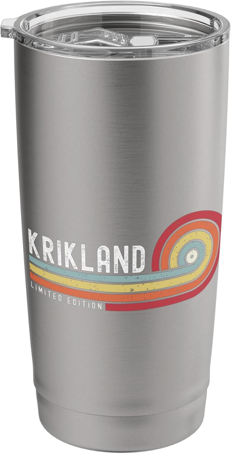 Krikland Proud Family Retro Sunset Last Name Surname Stainless Steel Insulated Tumbler