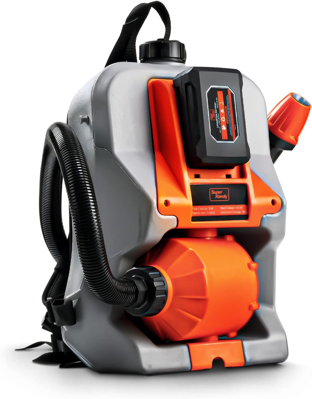 SuperHandy ULV Fogger Cordless Backpack, Garden Mist Sprayer Machine w/48V Battery, 2.6GAL 1-10GPH - for Lawn-Care, Hydroponics, Sanitizing