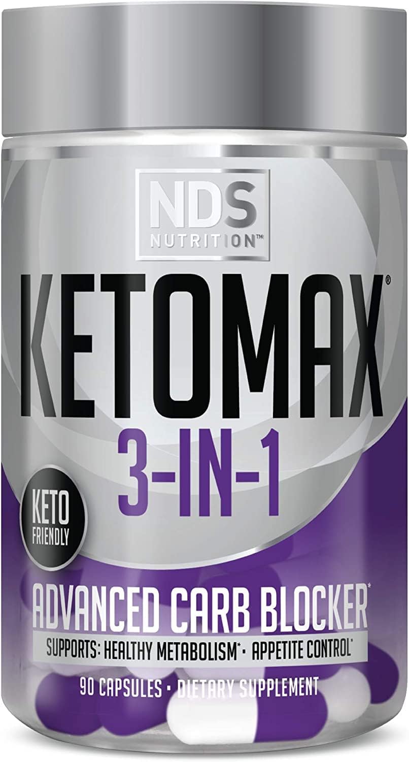 NDS Nutrition Advanced 3-in-1 - Keto Pills for Fat Loss Support Carb Blocker Appetite Suppressant - White Kidney Bean, Chitosan, Raspberry Ketones, and Vanadium (90 Capsules)