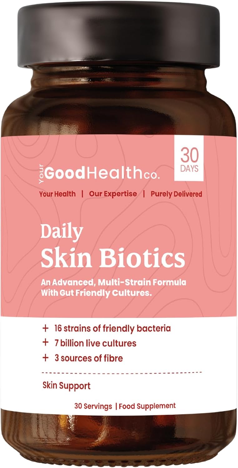 Your Good Health Co. – Your Beauty Vegan Skin Biotics – Prebiotics & Probiotics | 7 Billion Live Cultures, 16 Strains Friendly Bacteria - Skin & Gut Health | 30 Day Supply