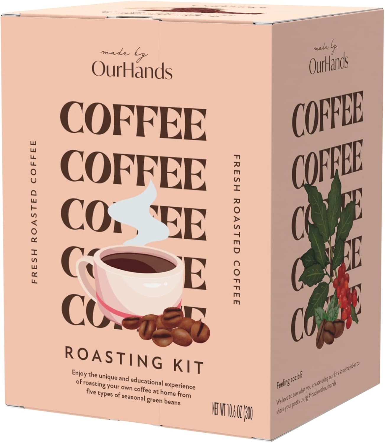Coffee Roasting Kit by OurHands - Learn to Roast Green Coffee at Home with Your Oven - Includes 6 Varieties of Unroasted Beans and Detailed Instructions