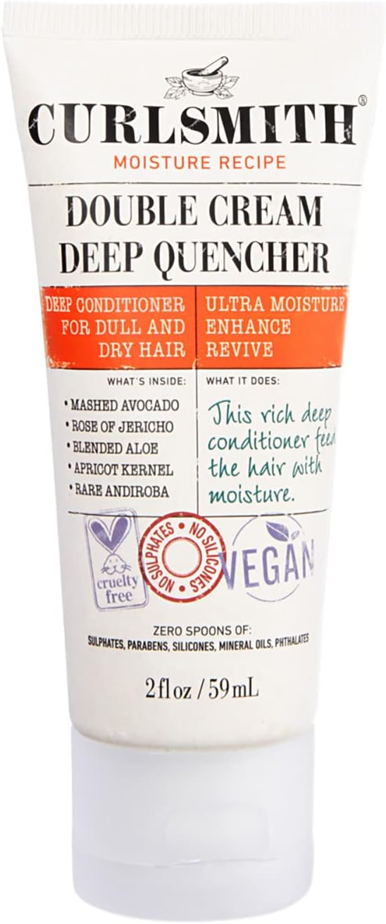 Curlsmith - Double Cream Deep Quencher - Vegan Moisturising Deep Conditioner for Ultra Dry, Wavy, Curly or Coily Hair (59ml)