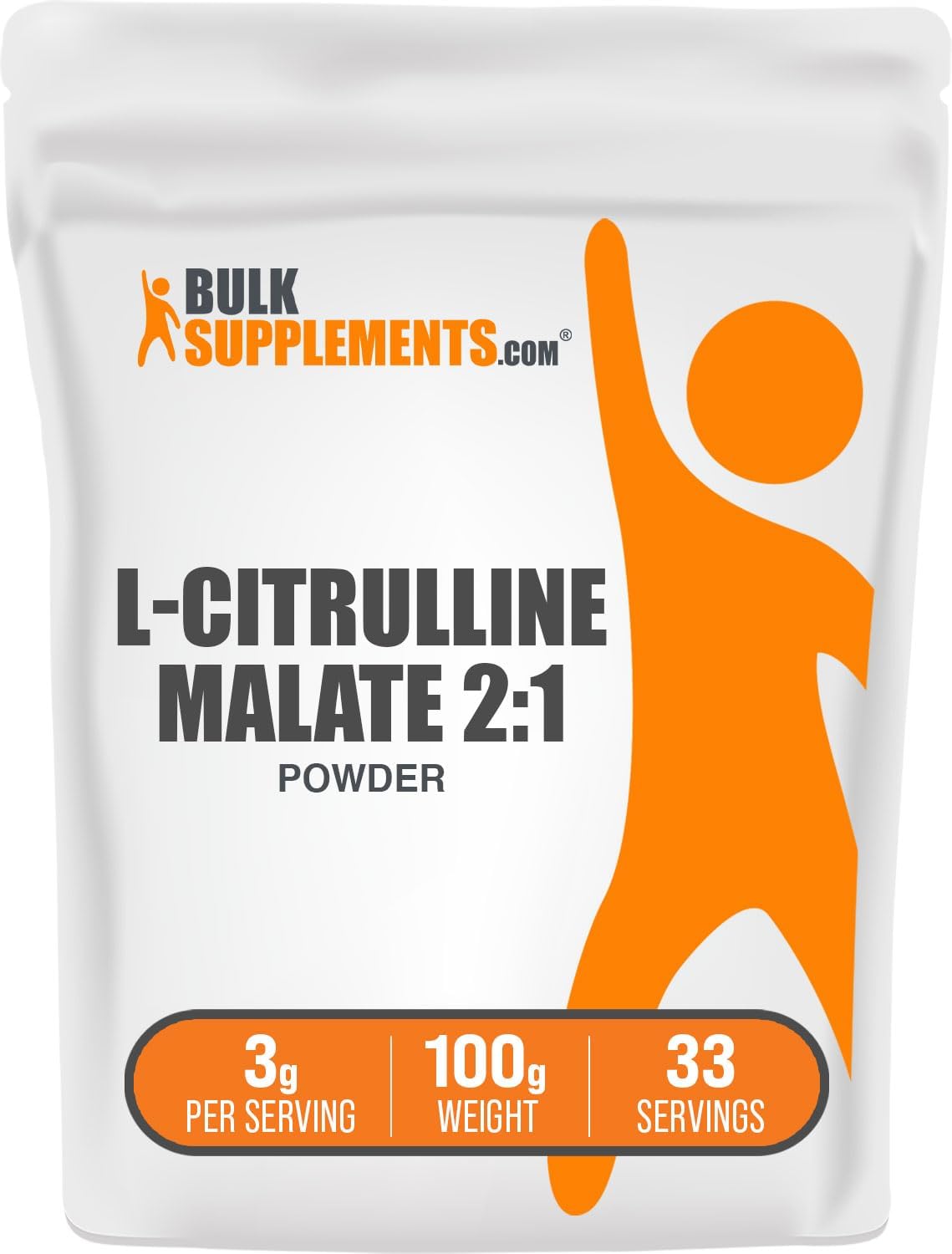 BulkSupplements Pure L-Citrulline DL-Malate 2:1 Powder (100 Grams)