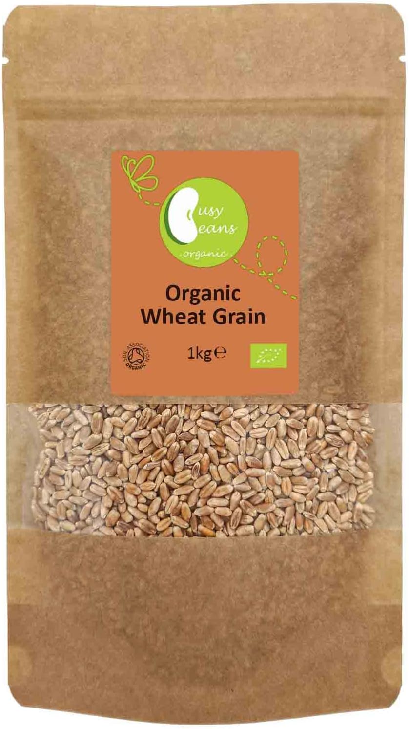 Organic Wheat Grain - Certified Organic - by Busy Beans Organic (1kg)