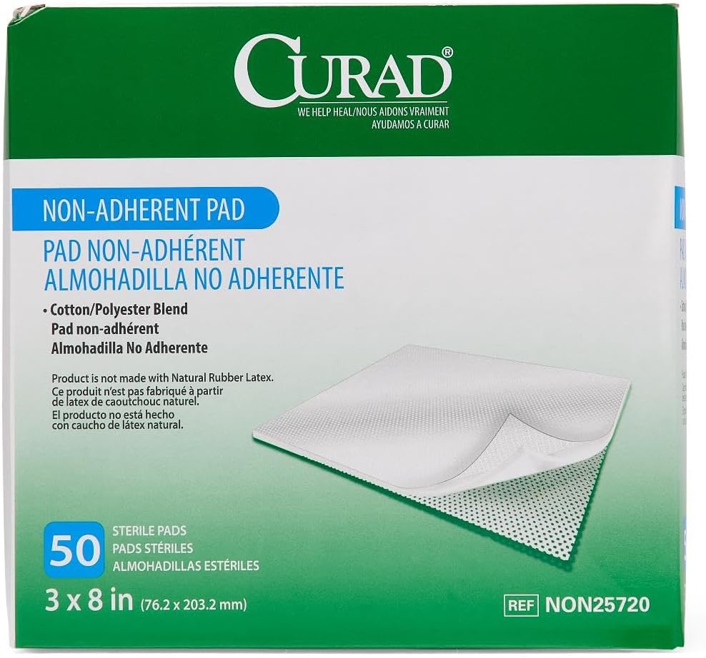 CURAD Sterile Non-Adherent Pad, 3x8 (Pack of 50)