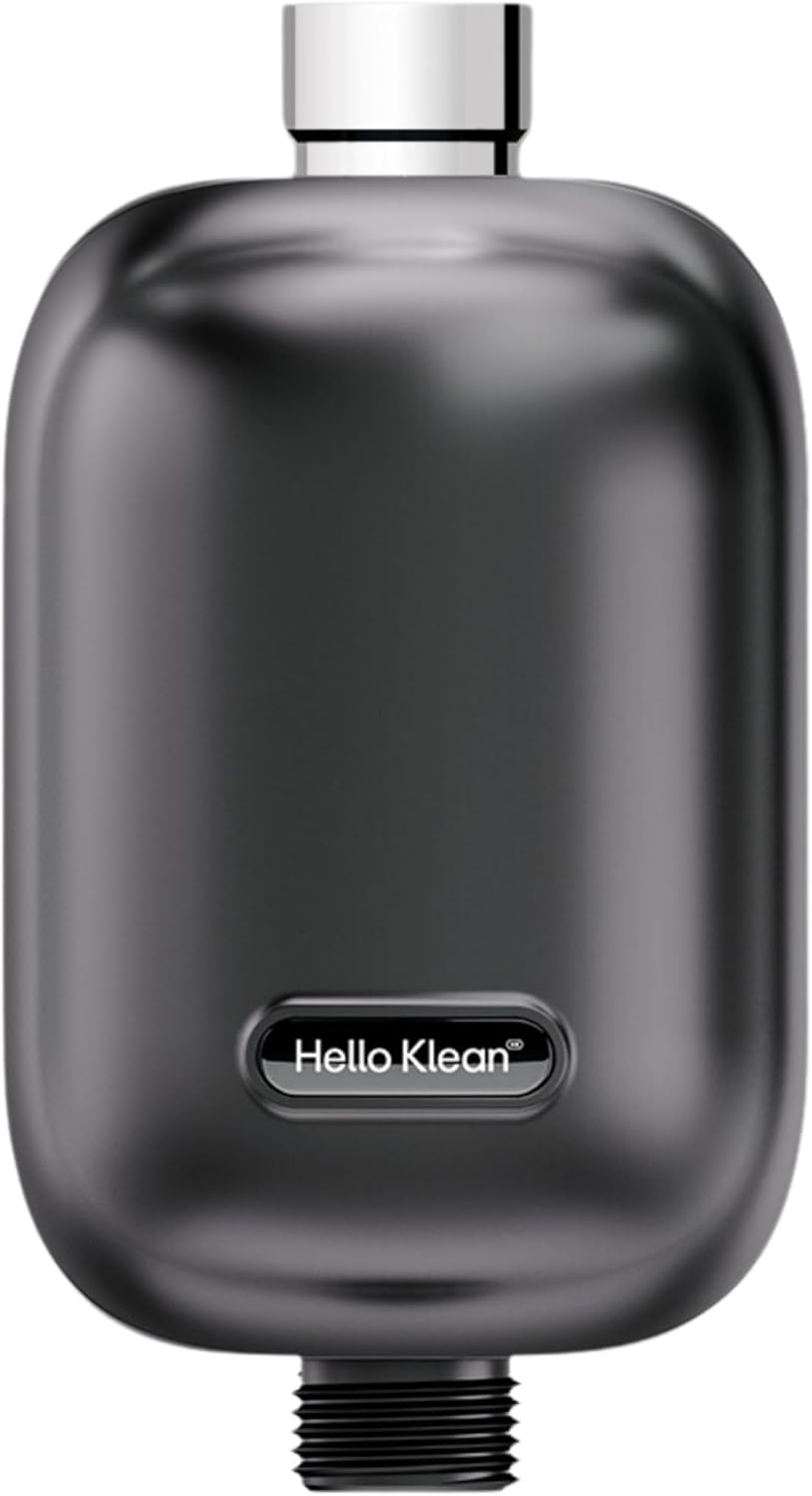 Hello Klean Shower Filter in Chrome - Filter Unwanted Metals, Chlorine & Impurities Found in Water - Improves Quality of Skin & Hair - Quick Easy Install for in-Line & Electric Shower