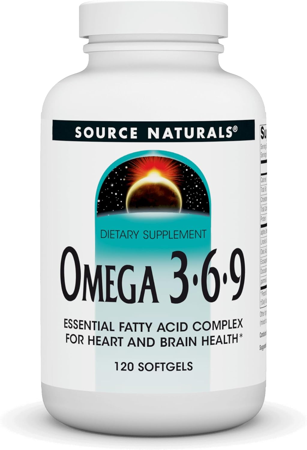 Source Naturals Omega 3-6-9, Essential Fatty Acid Complex for Heart and Brain Health* - 120 Softgels