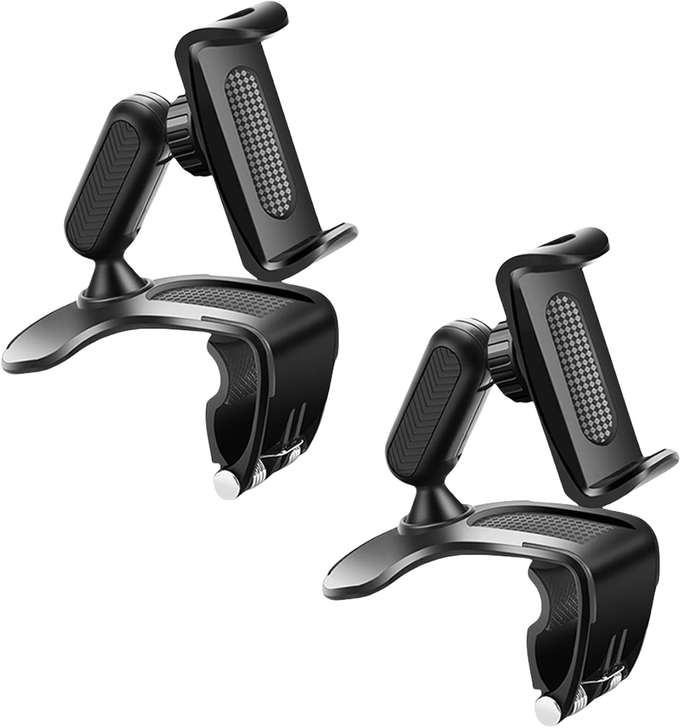 Plixorahub Phone Holder, Universal 360° Dashboard Phone Holder, Fits 4”–7” Phones, Rock-Solid Grip, No Suction, No Sticky Residue, Folds Down, for Rearview Mirror, Or Sun Visor (1)