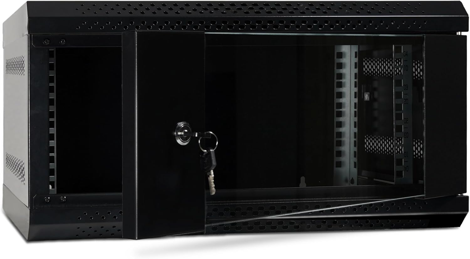 Bestfor 19" Assembled Data Server Rack Data Cabinet 400mm Deep, Wall or Floor Mounting, 19 Inch Standard Rack Size for Home, Office, Server Room, Computer, Audio with Lockable Glass Door 4U 400mm