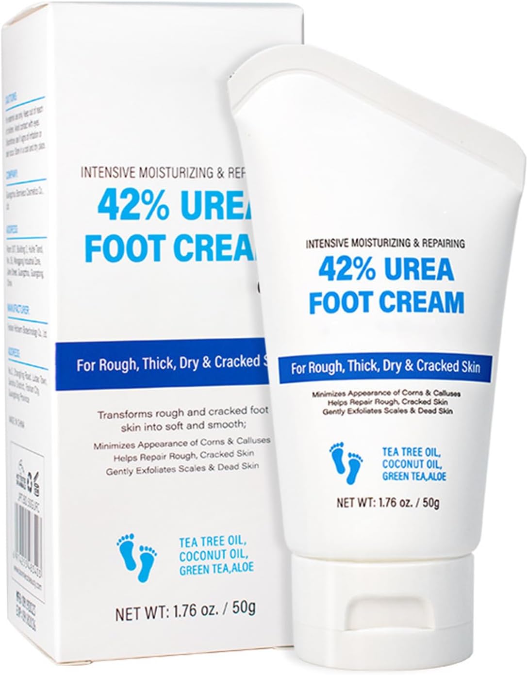 42% Urea Foot Cream, 2% Acids Foot Cream For Cracked Heels And Dry Skin, Foot Moisturiser Foot Cream For Hard Skin, Urea Cream Soften, Cracked Heel Cream Heel Balm For Foot And Body Care