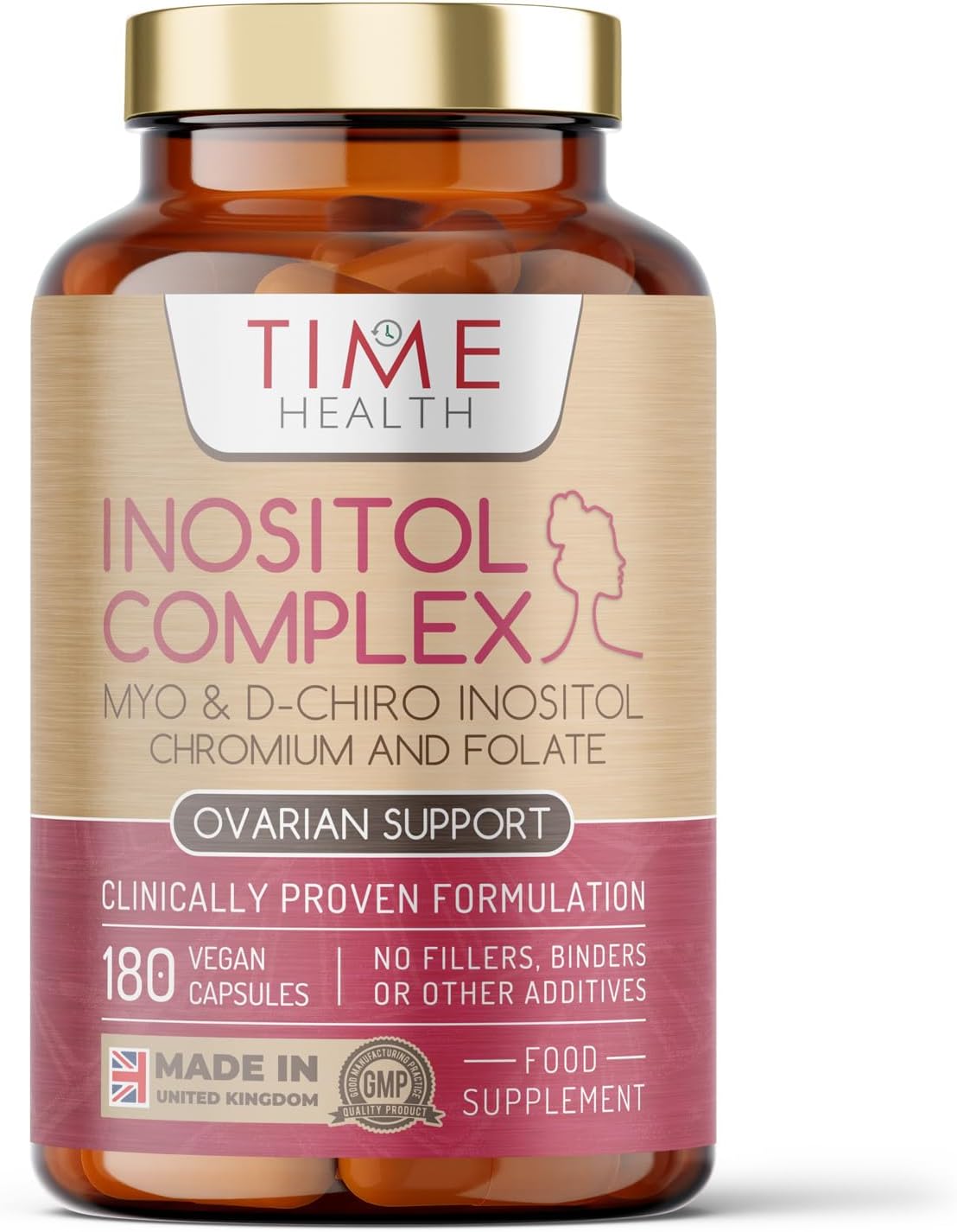 Inositol Complex | PCOS Support | 180 Capsules | Myo & D Chiro-Inositol, Folate & Chromium | 6X More D Chiro Inositol for Enhanced Benefits | Quatrefolic® | Vegan | UK Made | Additive Free