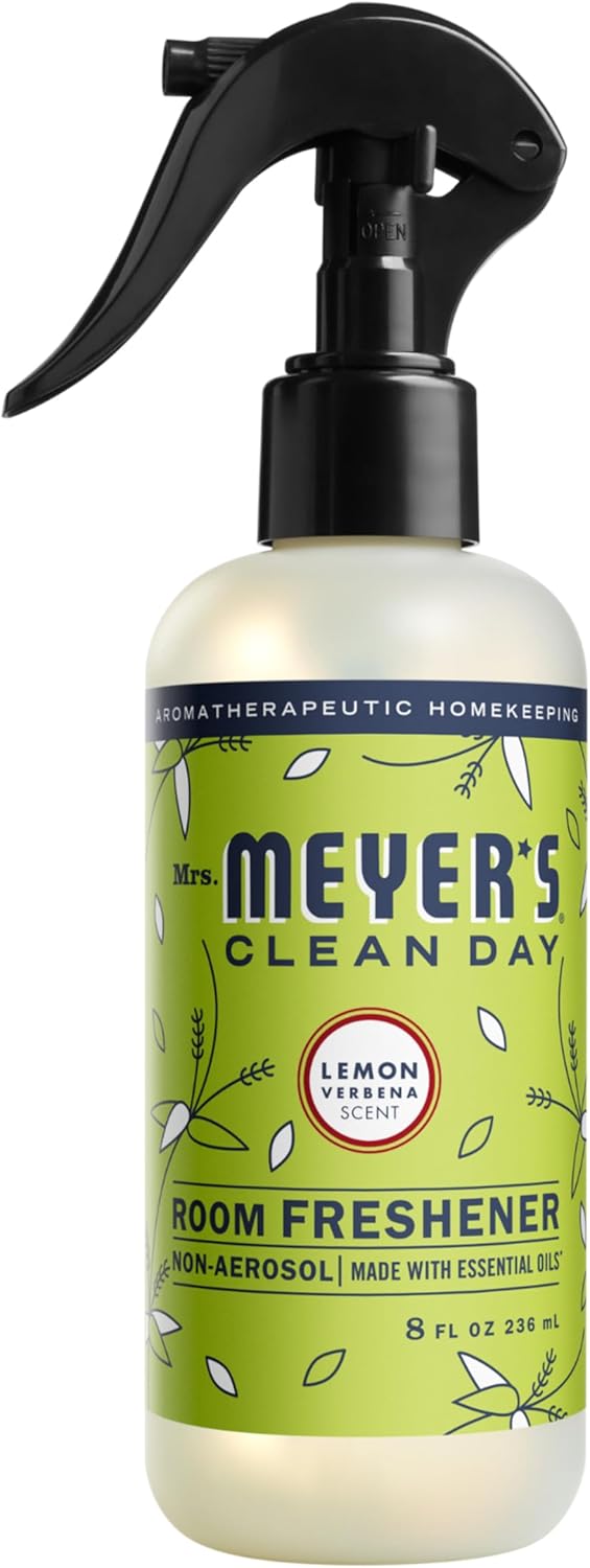 MRS. MEYER'S CLEAN DAY Room and Air Freshener Spray, Non-Aerosol Spray Bottle Infused with Essential Oils, Lemon Verbena, 8 fl. oz