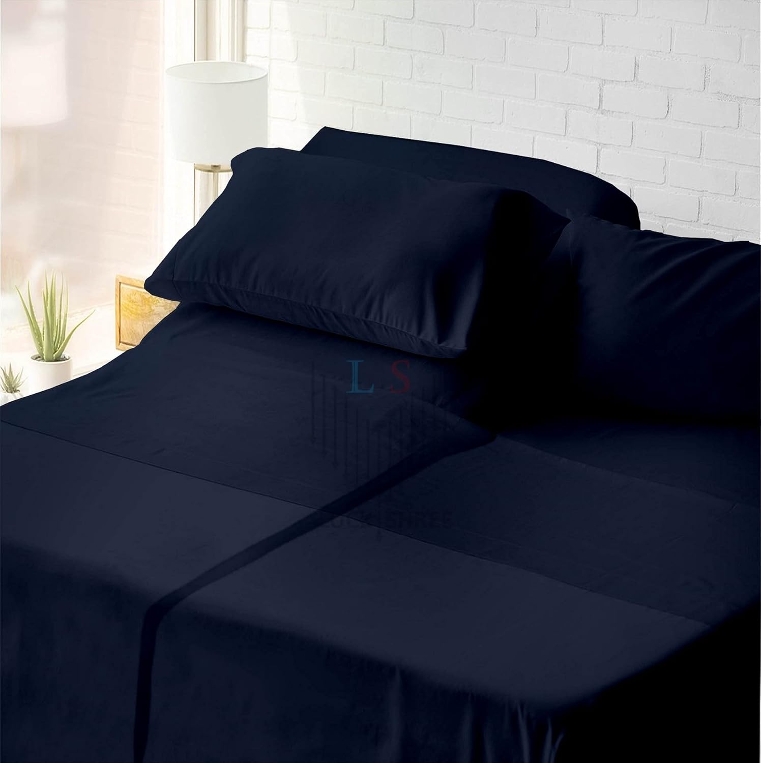 Extra DEEP Pockets 800 TC 100% Egyptian Cotton |Navy Blue Split Cal-King Sheets Set| 5-Piece Extra Long-Staple Combed Cotton Best-Bedding Sheets, Soft & Silky Sateen Weave Fits Mattress 25" Deep