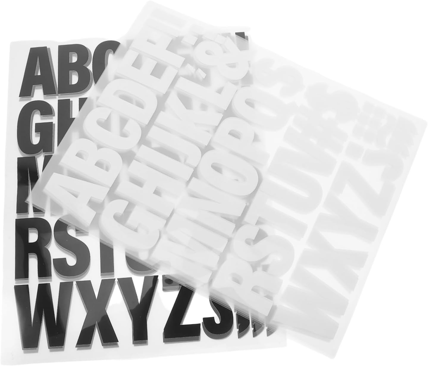 SHINEOFI 10 Sheets Heat Transfer Vinyl Letters for Clothing DIY Iron Alphabet Stickers in White Black Heat Press Iron Letters Patch for T Shirts and Craft Projects