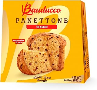 Bauducco Classic Panettone - Moist & Fresh Holiday Cake - Traditional Italian Recipe With Candied Fruit & Raisins 24.0oz (Pack of 1)