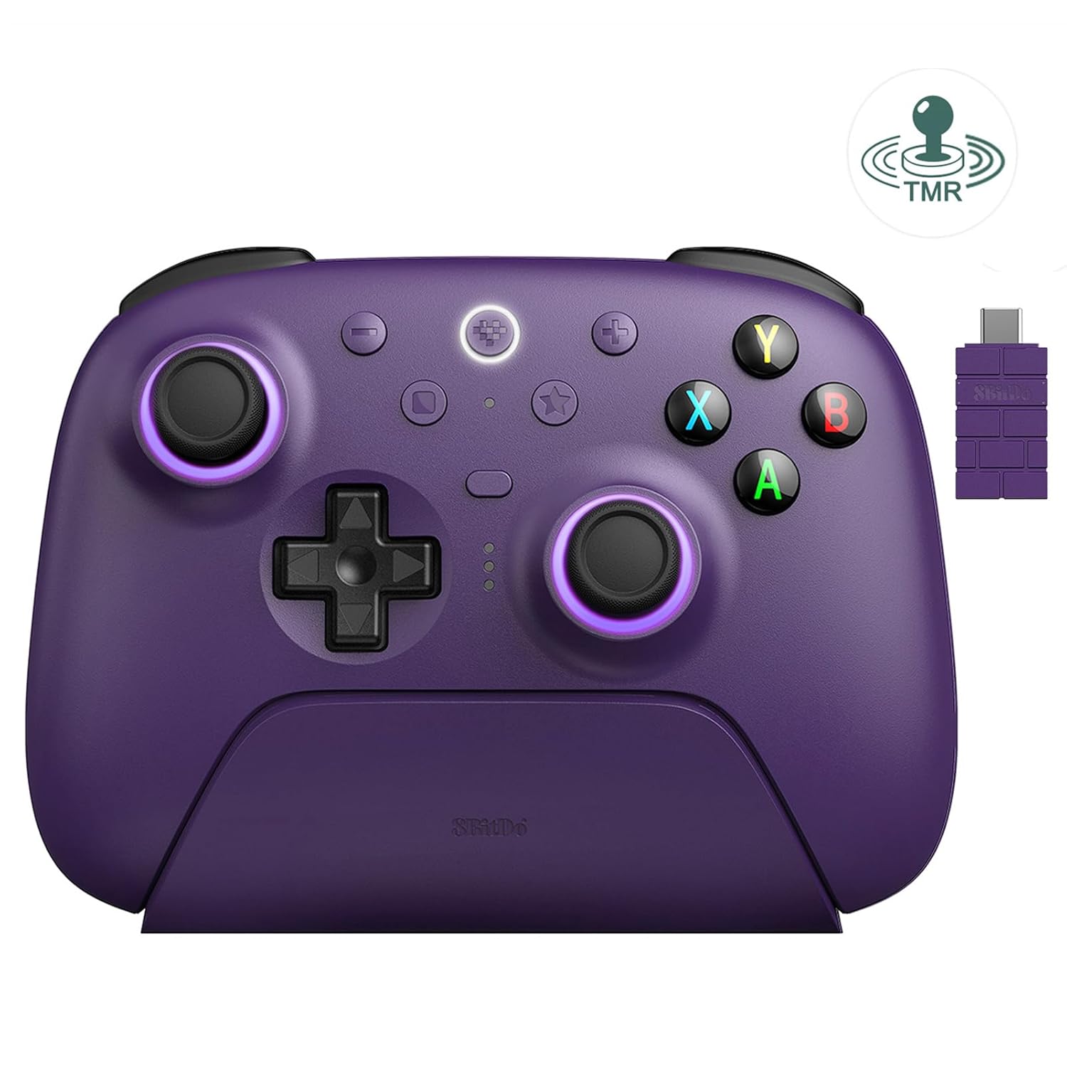 8BitDo Ultimate 2 Wireless Controller for Windows, Android, Steam Deck, TMR joysticks, 1000Hz Polling Rate, Tactile/Hall Triggers, Motion Control, Programmable Back Paddle Buttons&L4/R4 Bumpers,Purple