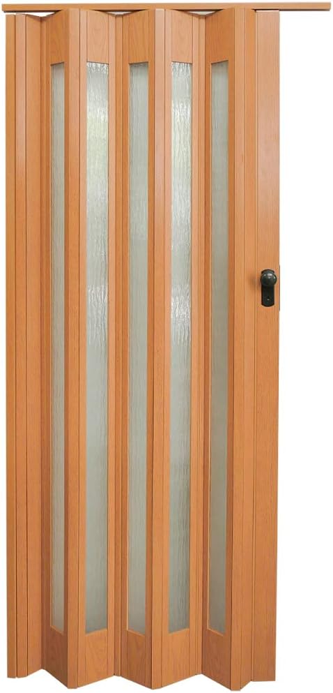 INMOZATA Folding Door PVC Plastic Internal Doors Sliding Concertina Door Panel Divider (Natural, Thickness 10mm)