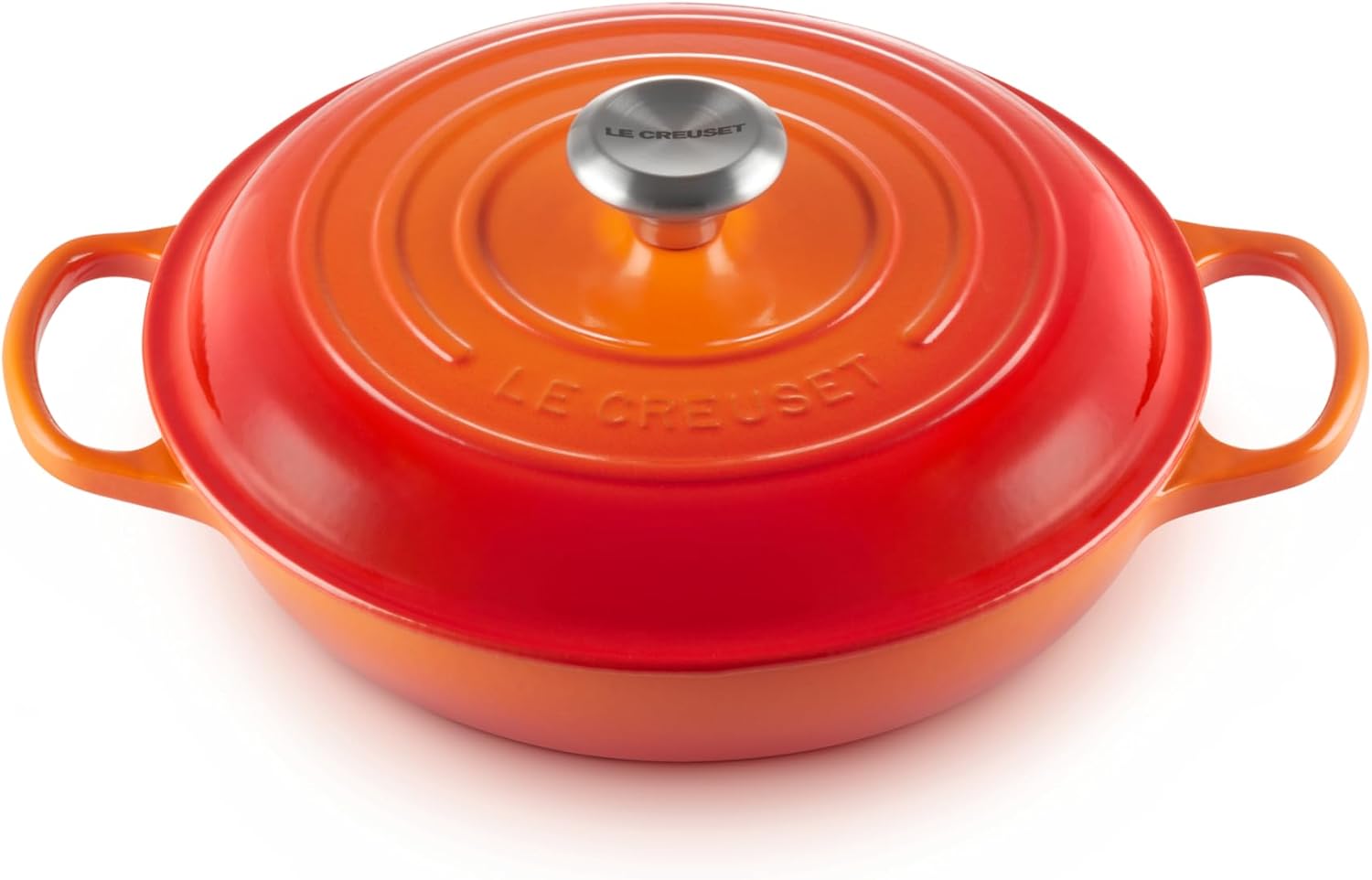 LE CREUSET Signature Sh.Casserole/braiser 26cm Flame SS Knob
