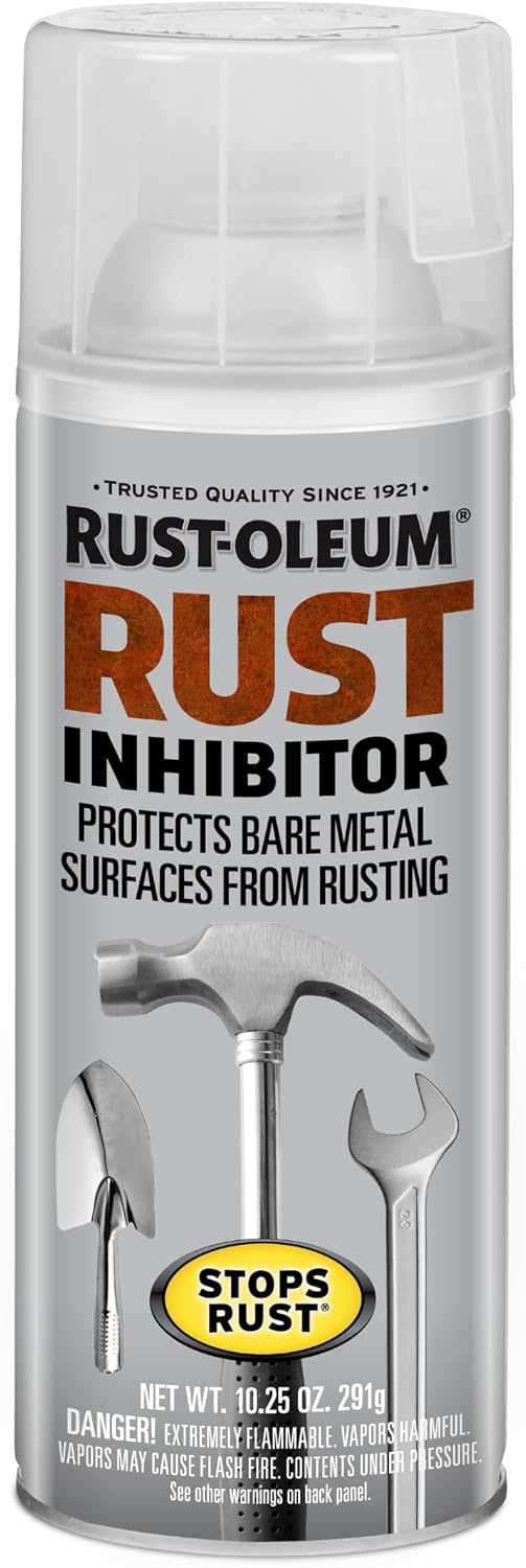 Rust-Oleum Stops Rust Corrosion Inhibitor Spray, Clear Anti‑Rust Coating for Metal, Long‑Lasting Moisture Barrier, Indoor/Outdoor Waterproof Protection for Tools, Automotive & Equipment, 10.25 oz