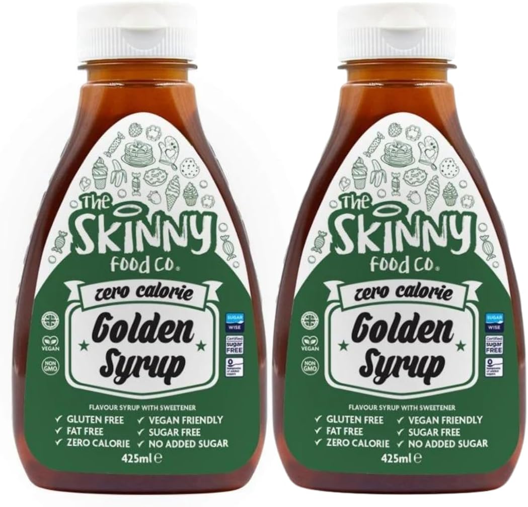 Skinny Food Sugar Free Golden Syrup x 2! Zero Calorie Syrup For Breakfast, Snacks, Drinks & Desserts - Vegan, Gluten-free, Keto & Paleo Friendly Golden Syrup -