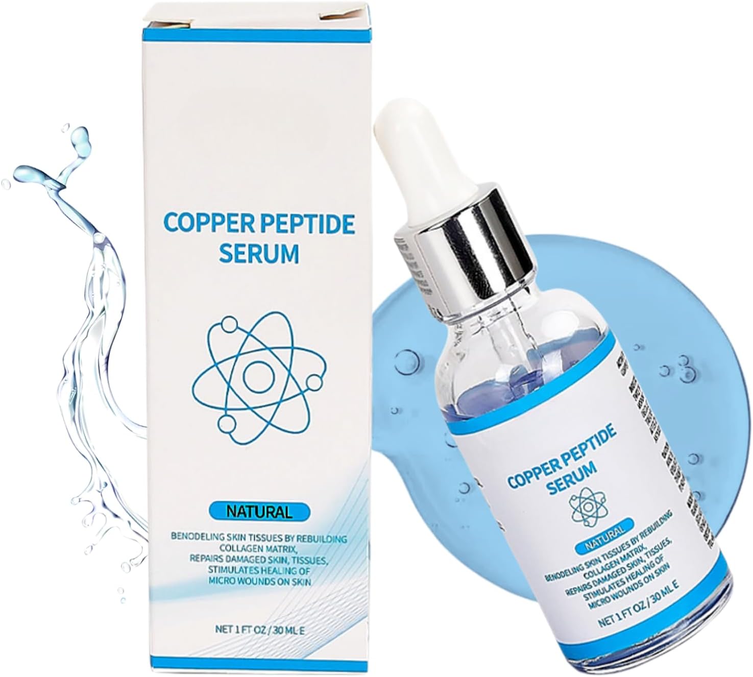 Copper Peptide Serum for Face – Anti-Aging Peptide Serum with Collagen Boosting Peptides & Ceramide, Multi Peptide Essence for Fine Lines & Wrinkles, Repairs Damaged Skin & Promotes Radiance – 30ml