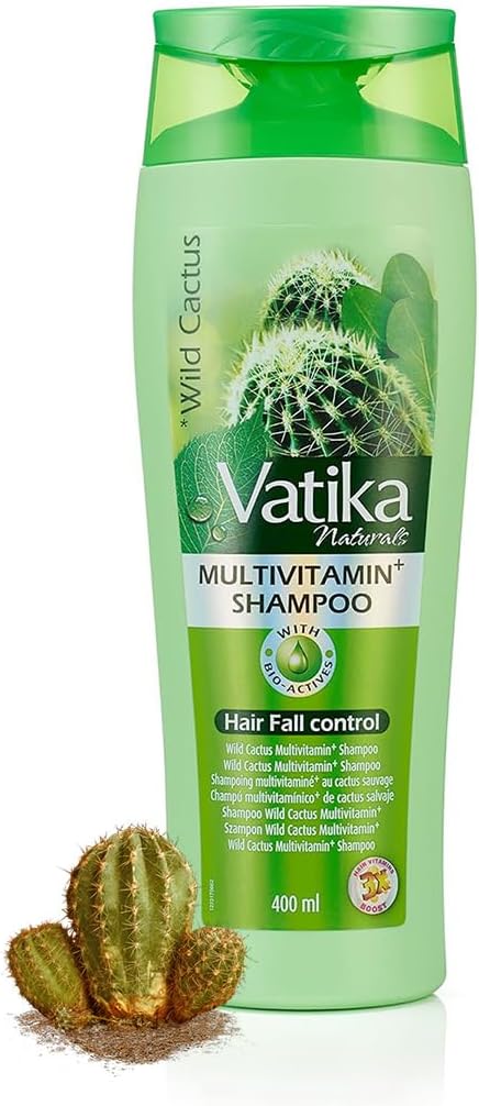 Vatika Naturals Multivitamin Hair Fall Control Shampoo - 400 ml | For Weak & Dull Hair | Enriched With Cactus & Georgia