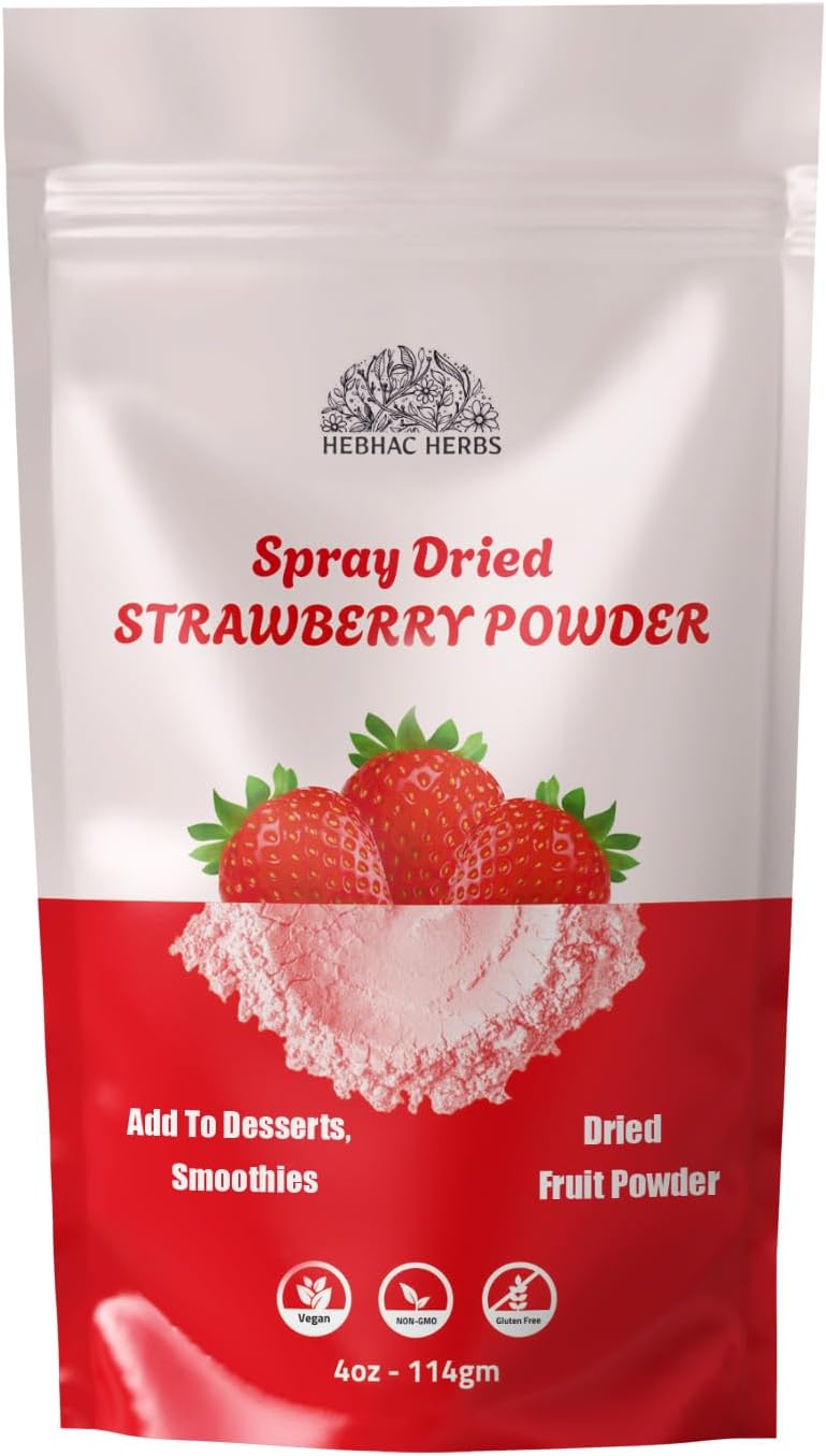 Strawberry Powder 114 g | Freeze-Dried Strawberry Powder – No Sugar or Additives, Perfect for Baking, Smoothies, Drinks, and Camping | Gluten-Free & Vegan