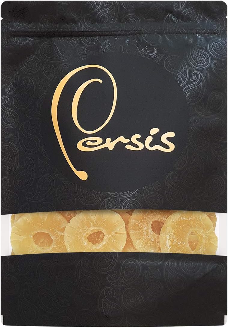 Persis Crystallised Pineapple Rings - Vegan | Naturally Sweet & Chewy | Supports Digestion & Gut Health | Perfect for Snacking, Baking, Deserts And Smoothies (1Kg)