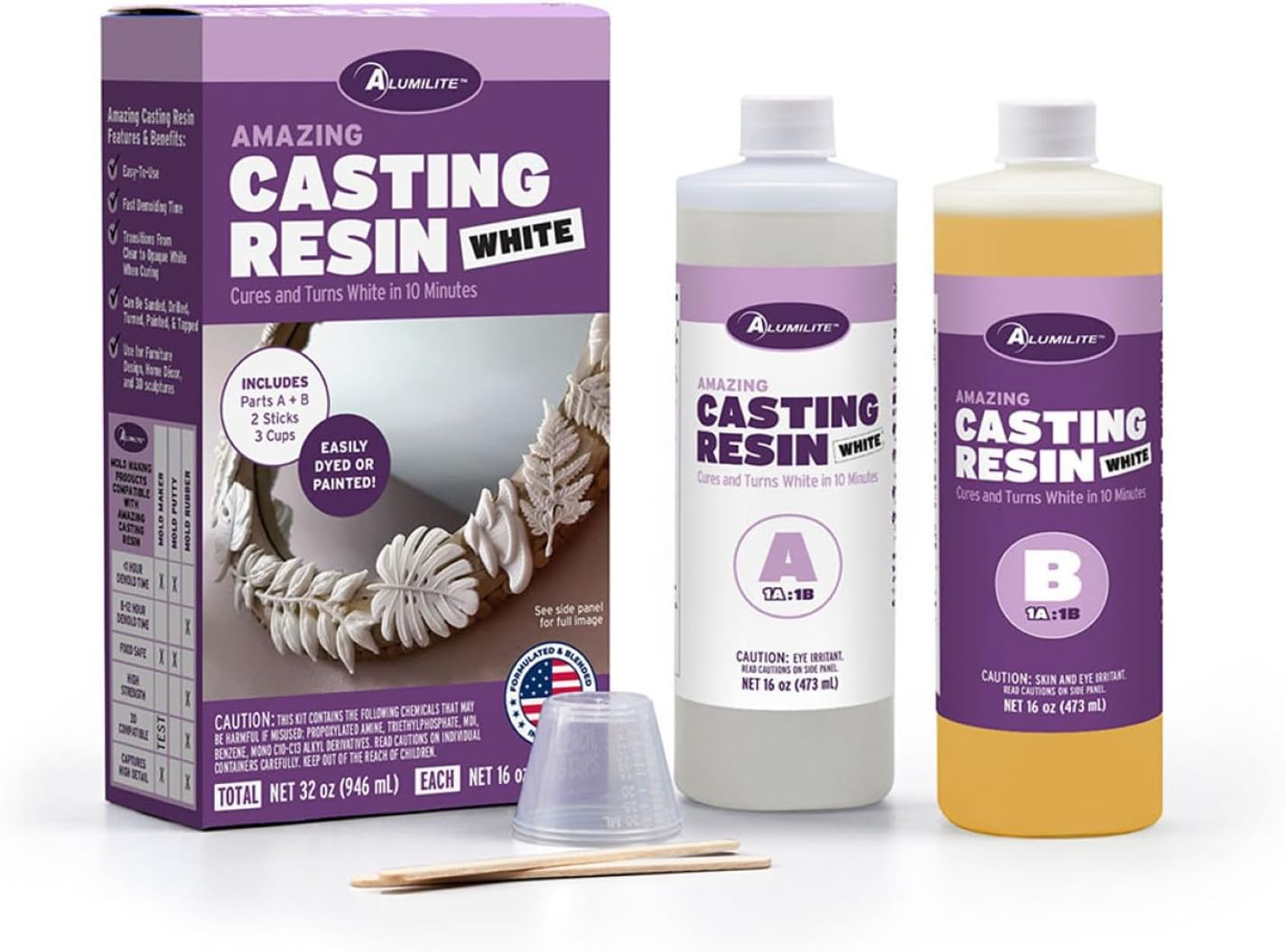 Alumilite Amazing Casting Resin White 32 Oz,Urethane Resin for Art & Crafts